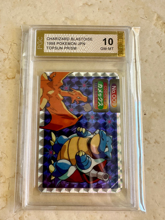 CHARIZARD BLASTOISE PRISM HOLO PGC 10 PSA POKEMON JAPANESE 1997 TOPSUN BANDAI