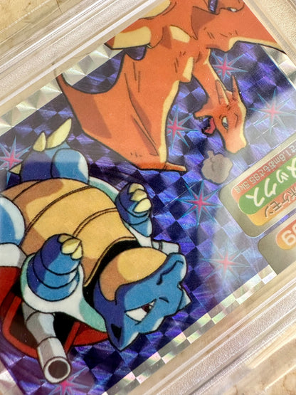 CHARIZARD BLASTOISE PRISM HOLO PGC 10 PSA POKEMON JAPANESE 1997 TOPSUN BANDAI