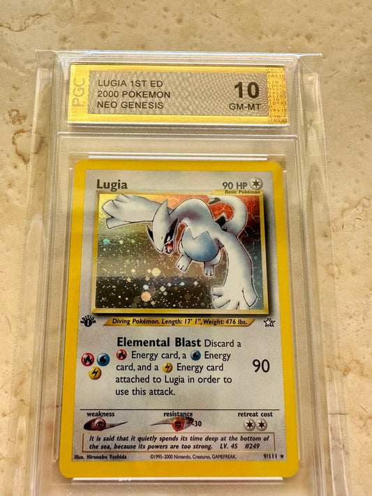 LUGIA 1ST EDITION NEO GENESIS PGC 10 BASE HOLO PSA 2000 POKEMON 9/111 SWIRL #10