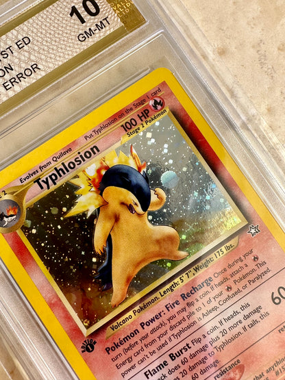 BLACK DOT ERROR TYPHLOSION 1ST EDITION PGC 10 NEO GENESIS PSA POKEMON 17/111 #2