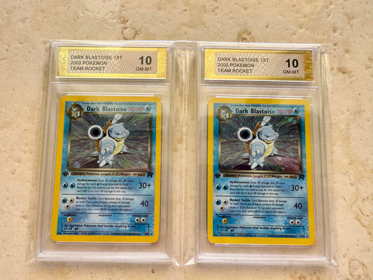 2X 1ST EDITION HOLO DARK BLASTOISE PGC 10 TEAM ROCKET 2000 3/82 PSA POKEMON MINT