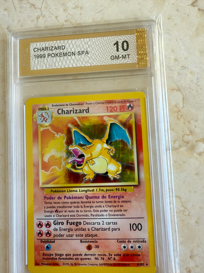 CHARIZARD 10 SPANISH BASE 1999 HOLO PGC POKEMON PSA 4/102 GEM MINT WOW!