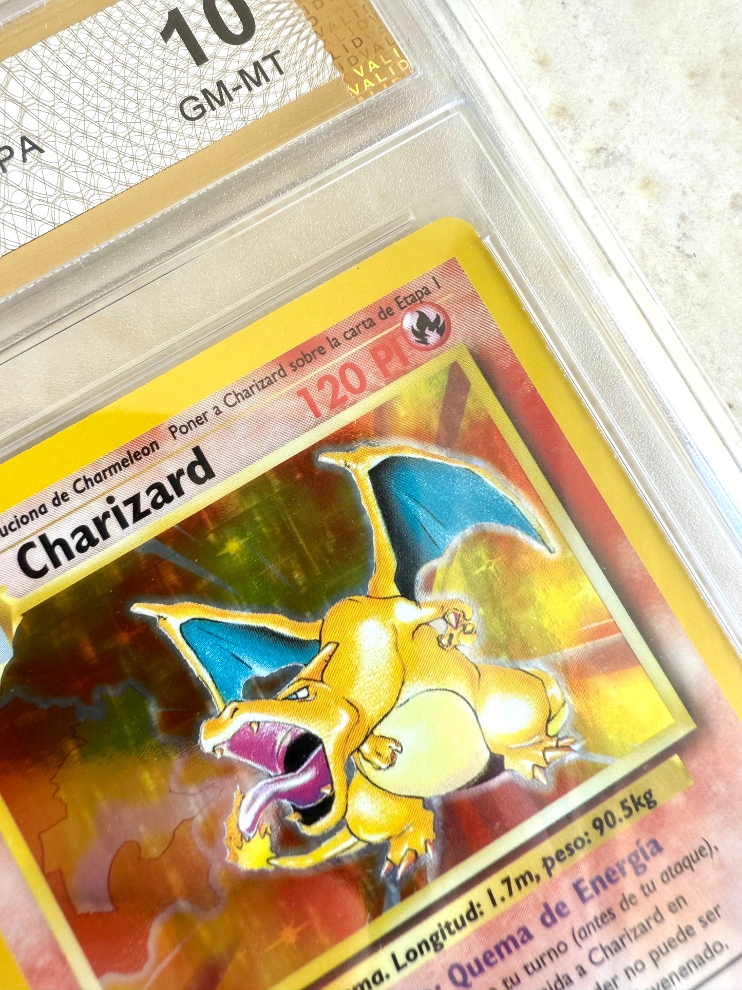 CHARIZARD 10 SPANISH BASE 1999 HOLO PGC POKEMON PSA 4/102 GEM MINT WOW!