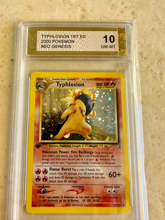 TYPHLOSION 1ST EDITION PGC 10 NEO GENESIS PSA POKEMON 17/111 BASE HOLO MINT #3