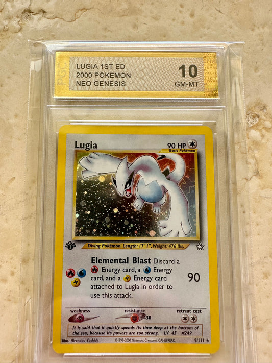 LUGIA 1ST EDITION NEO GENESIS PGC 10 BASE HOLO PSA 2000 POKEMON 9/111 SWIRL #12