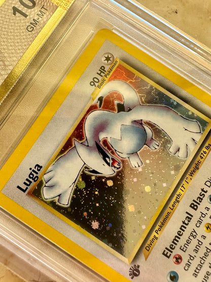 LUGIA 1ST EDITION NEO GENESIS PGC 10 BASE HOLO PSA 2000 POKEMON 9/111 SWIRL #12