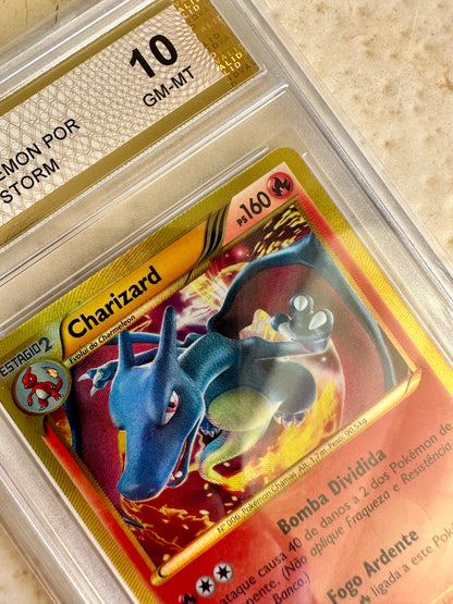 CHARIZARD 10 PLASMA STORM 2013 BASE HOLO PGC POKEMON PSA 136/135 PORTUGUESE SR