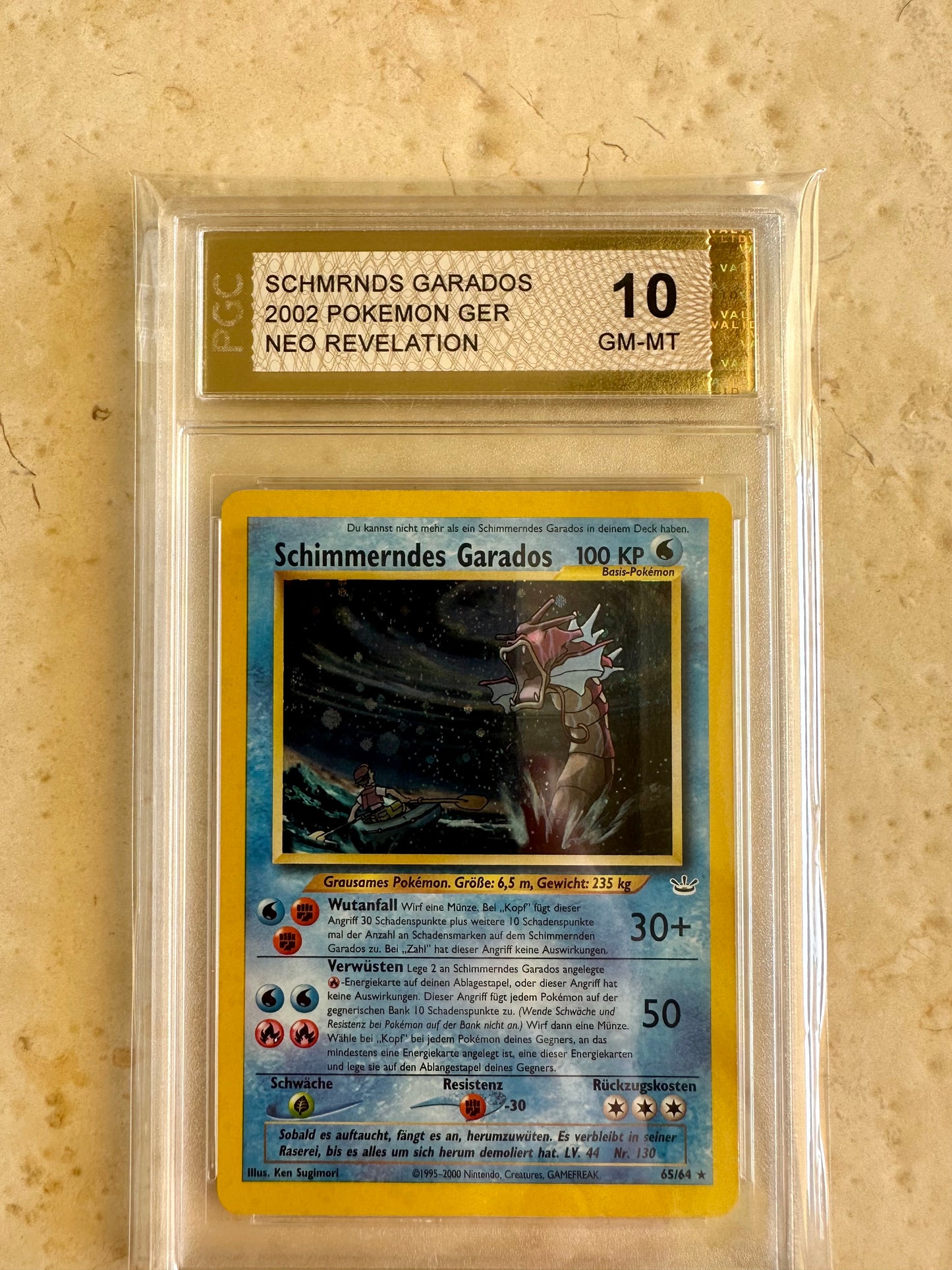 SHINING GYARADOS NEO REVELATION PGC 10 BASE HOLO PSA 2001 POKEMON 65/64 GERMAN