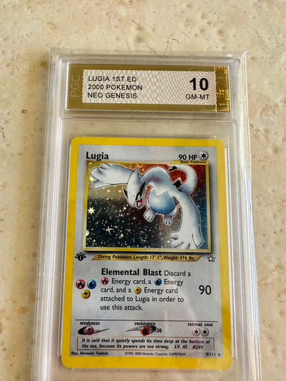 LUGIA 1ST EDITION NEO GENESIS PGC 10 BASE HOLO PSA 2000 POKEMON 9/111 SWIRL #1