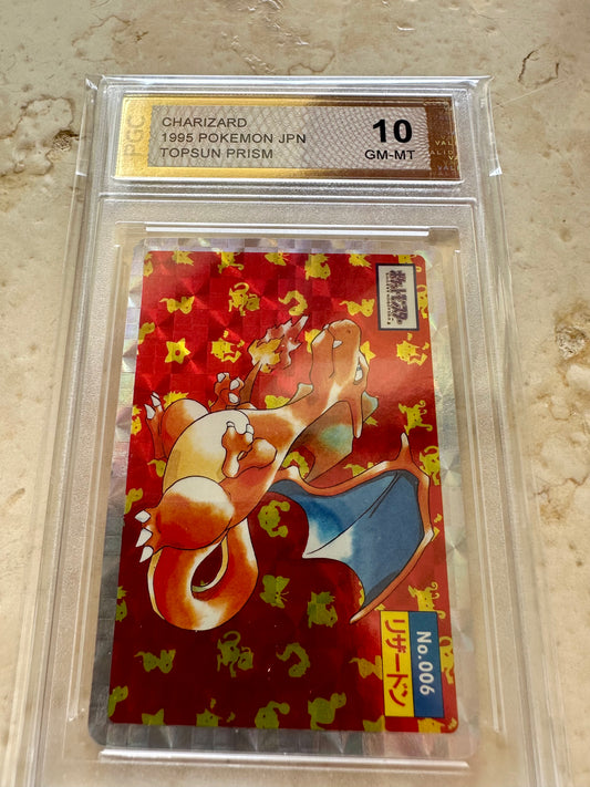 CHARIZARD TOPSUN 10 PRISM 1ST EDITION PGC POKEMON PSA JAPANESE 006 1995 HOLOFOIL