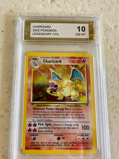 CHARIZARD 10 LEGENDARY COLLECTION HOLO PGC BASE PSA POKEMON 3/110 GEM MINT #6