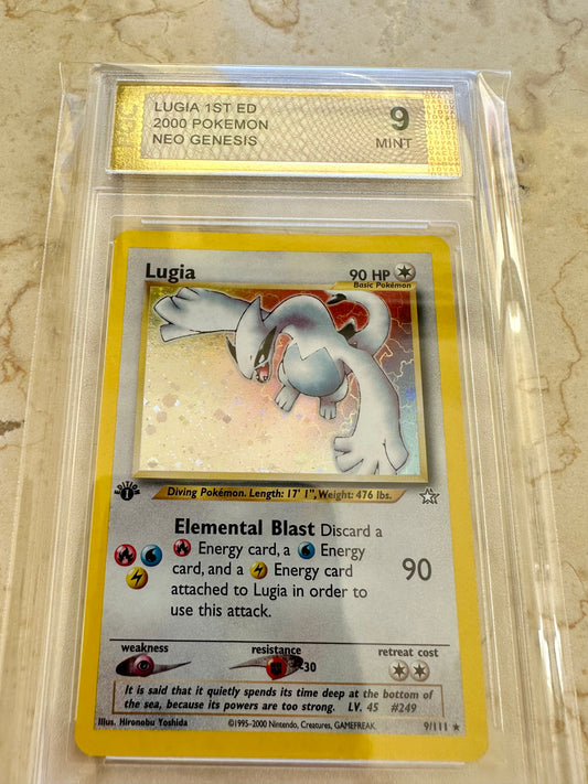 LUGIA 1ST EDITION NEO GENESIS PGC 9 BASE HOLO PSA 2000 POKEMON 9/111 CARD MINT