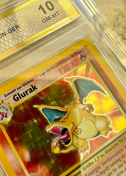 GLURAK CHARIZARD 10 BASE 1999 HOLO PGC POKEMON PSA 4/102 CARD GEM MINT GERMAN