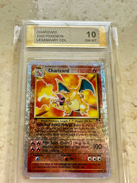 CHARIZARD 10 LEGENDARY COLLECTION REVERSE HOLO PGC BASE PSA POKEMON 3/110 MINT