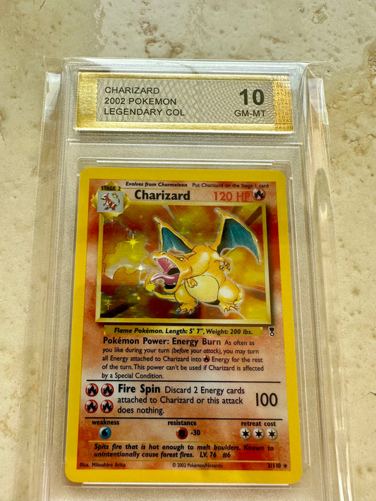 CHARIZARD 10 LEGENDARY COLLECTION HOLO PGC BASE PSA POKEMON 3/110 GEM MINT #1