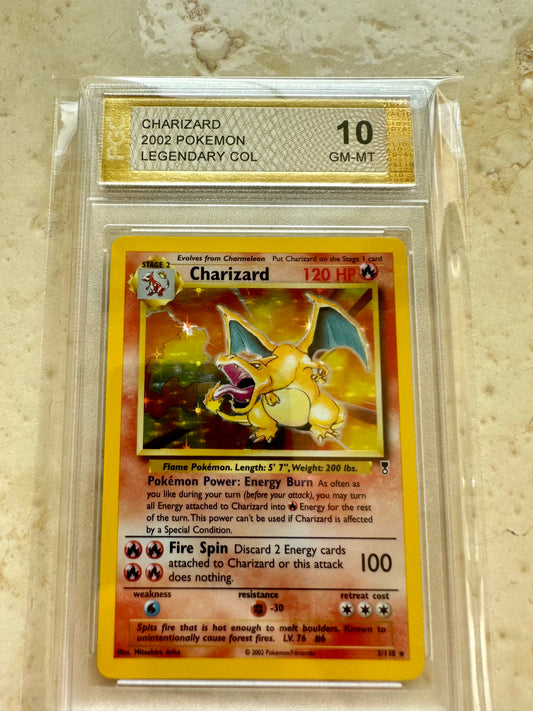 CHARIZARD 10 LEGENDARY COLLECTION HOLO PGC BASE PSA POKEMON 3/110 GEM MINT #2