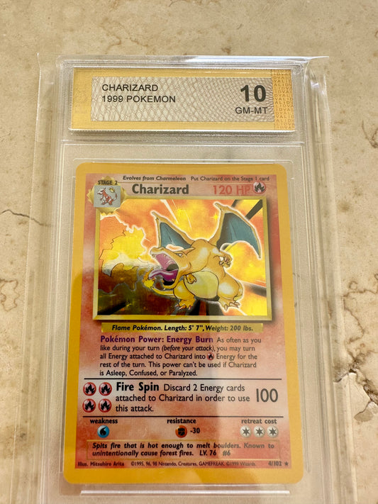 CHARIZARD 10 BASE 1999 HOLO PGC POKEMON PSA 4/102 CARD GEM #3