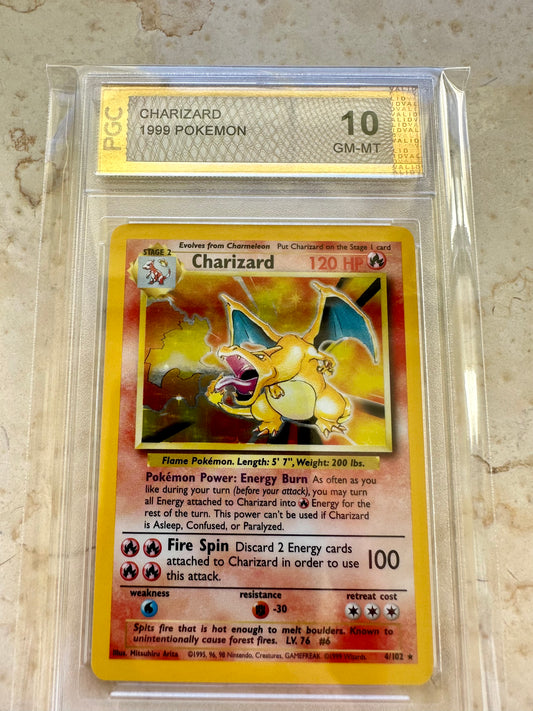 CHARIZARD 10 BASE 1999 HOLO PGC POKEMON PSA 4/102 CARD GEM #4