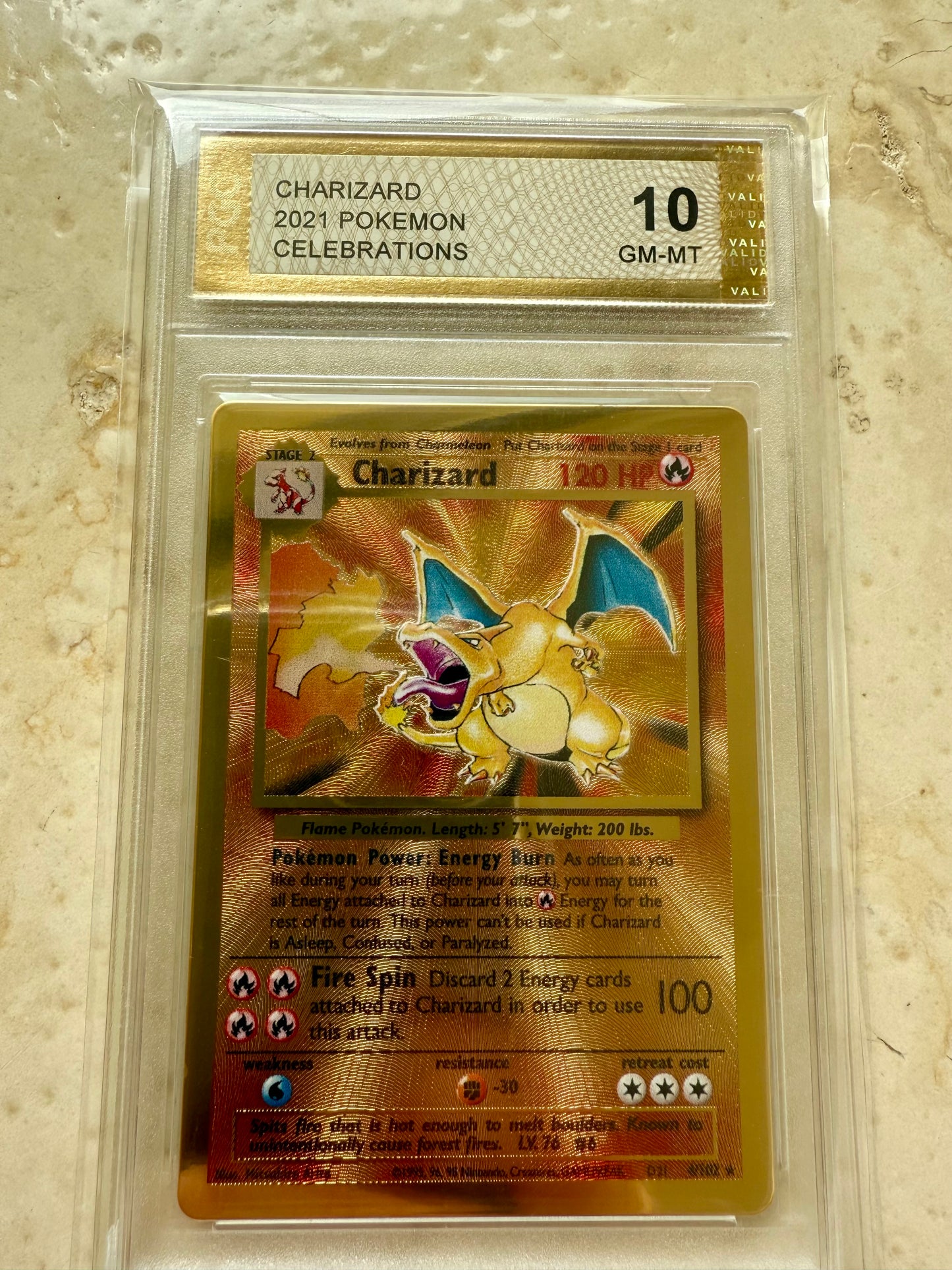 CHARIZARD PGC 10 GOLD 2021 4/102 BASE PSA CELEBRATIONS 58/102 GEM MINT METAL UPC