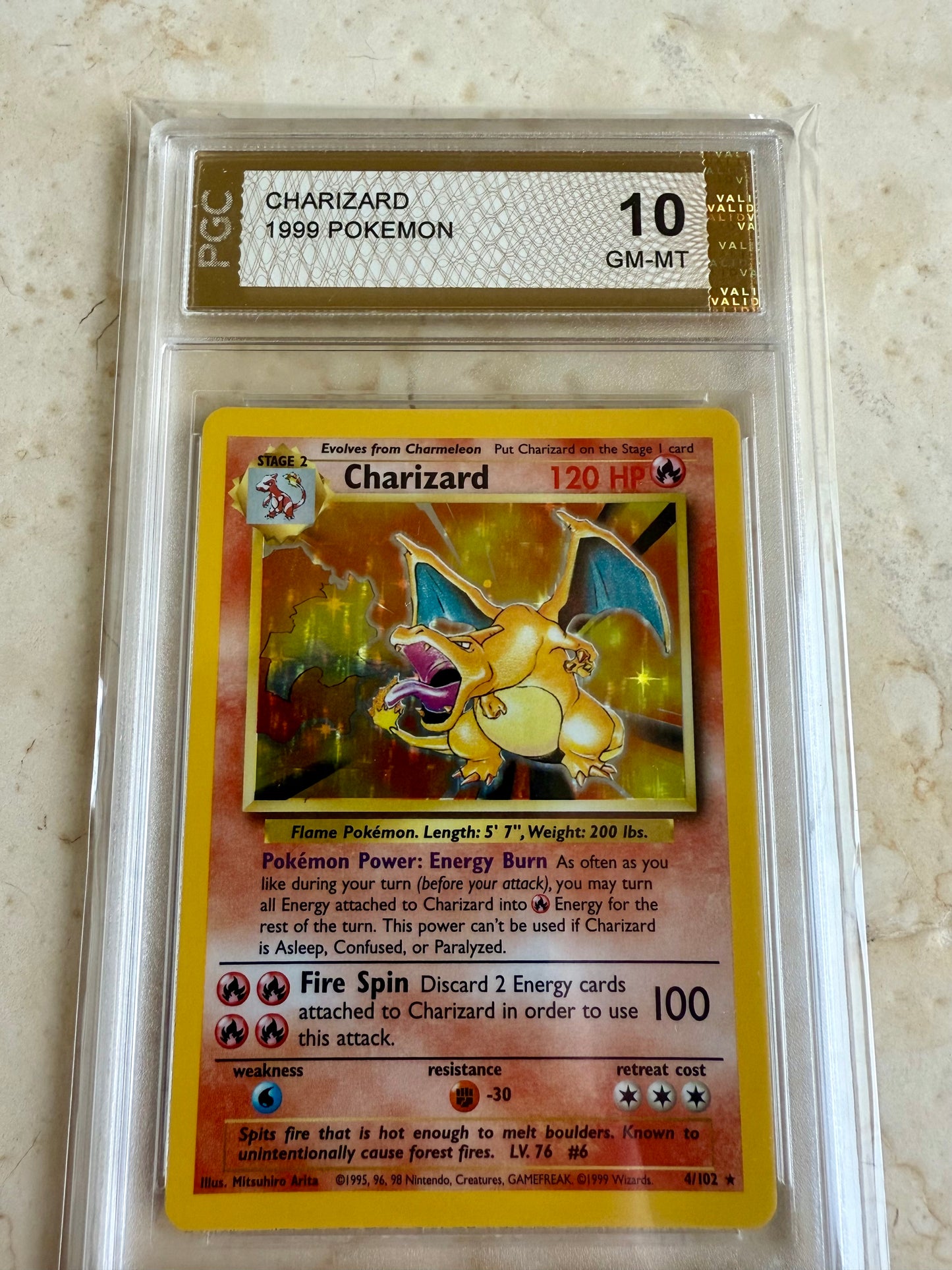 CHARIZARD 10 BASE 1999 HOLO PGC POKEMON PSA 4/102 CARD GEM MINT #25