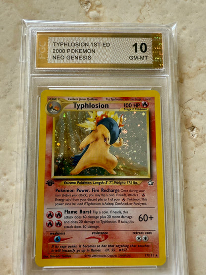 TYPHLOSION 1ST EDITION PGC 10 NEO GENESIS PSA POKEMON 17/111 BASE HOLO MINT #5