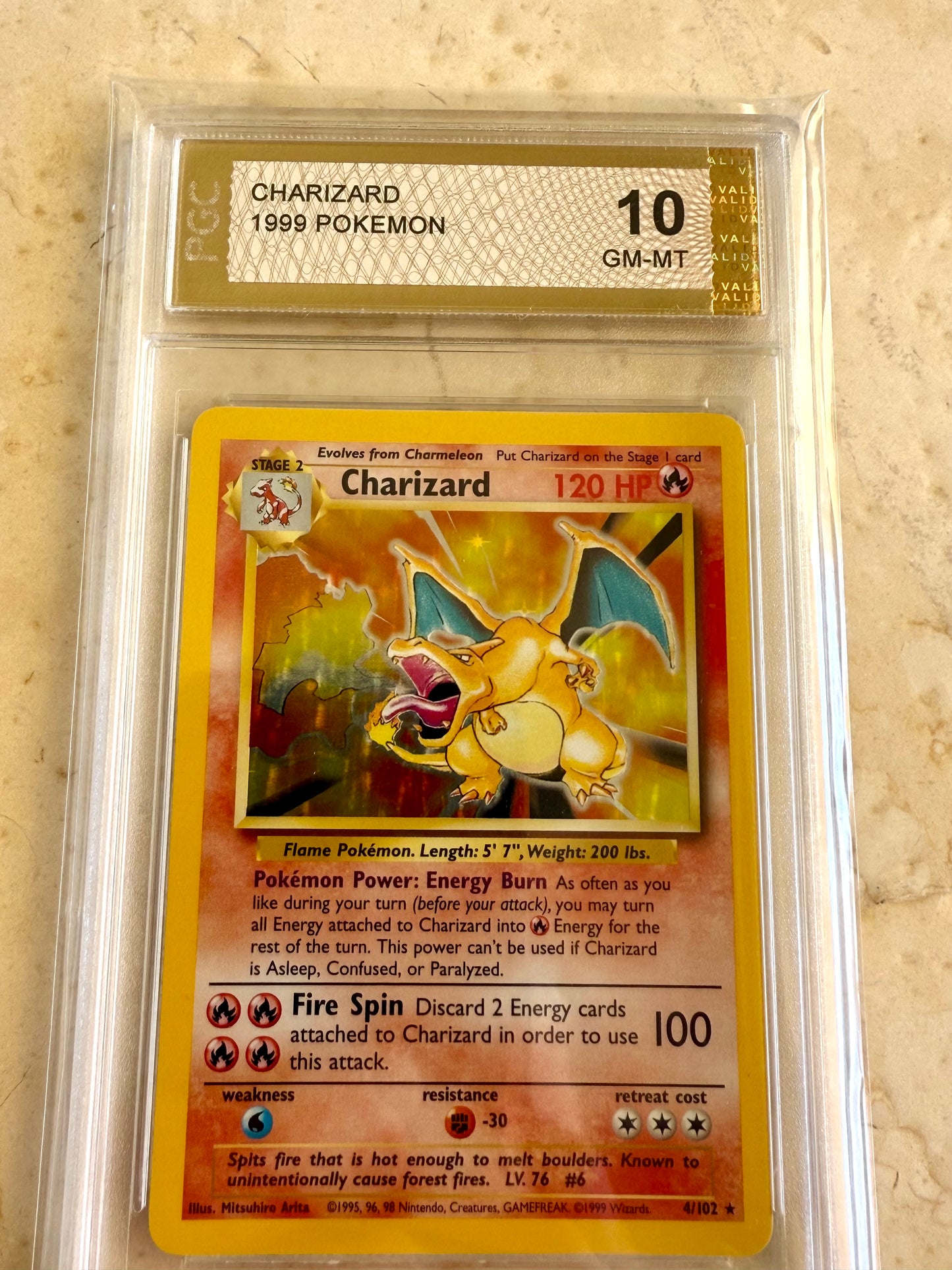 CHARIZARD 10 BASE 1999 HOLO PGC POKEMON PSA 4/102 CARD GEM MINT !WILL SELL FAST!