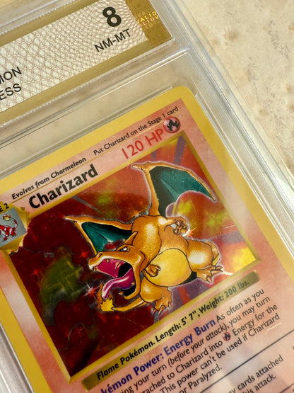 CHARIZARD SHADOWLESS 8 BASE 1999 HOLO PGC POKEMON PSA 4/102 CARD GEM MINT #3