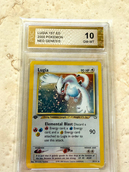 LUGIA 1ST EDITION NEO GENESIS PGC 10 BASE HOLO PSA 2000 POKEMON 9/111 SWIRL #16