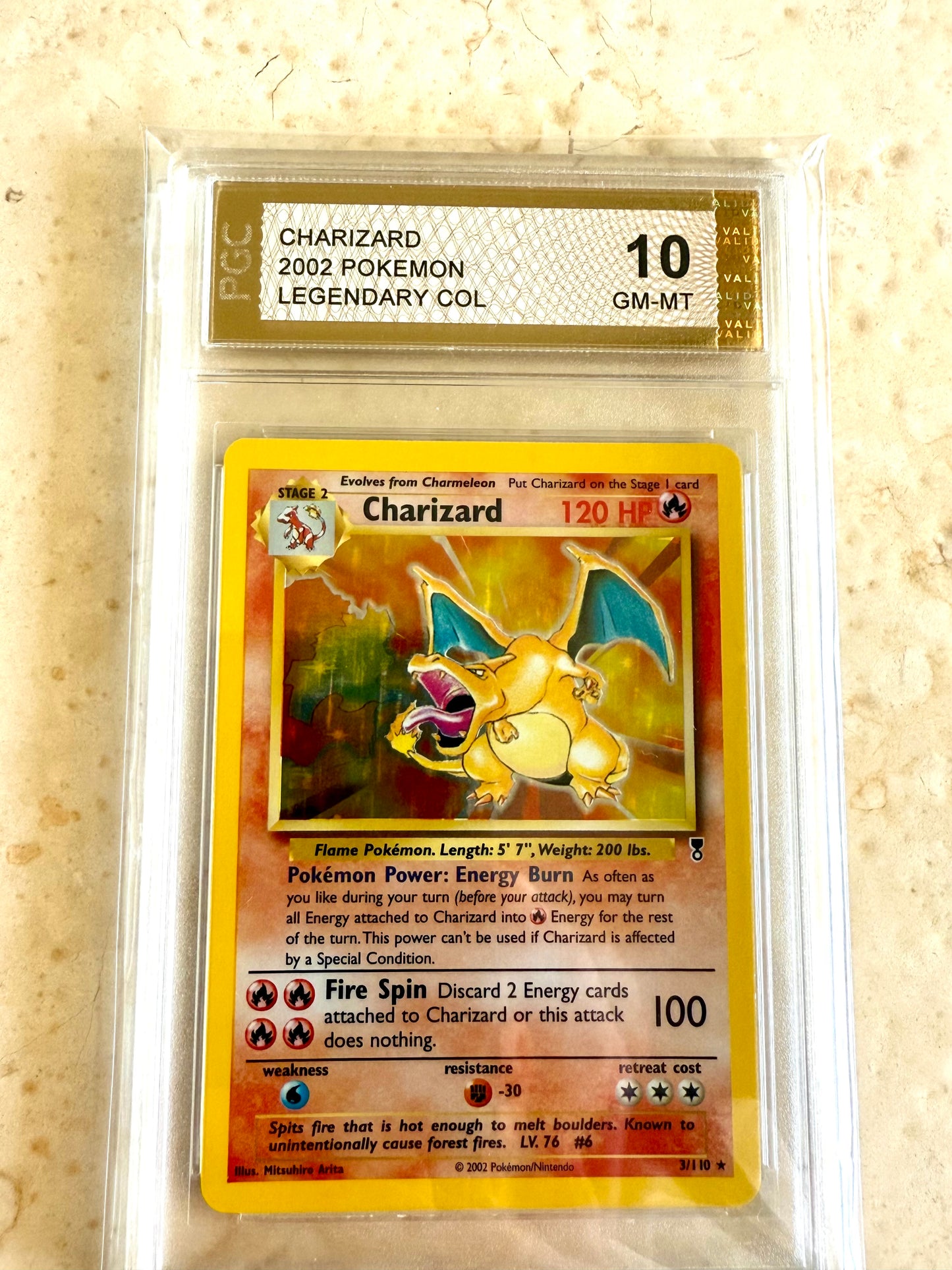 CHARIZARD 10 LEGENDARY COLLECTION HOLO PGC BASE PSA POKEMON 3/110 GEM MINT #7