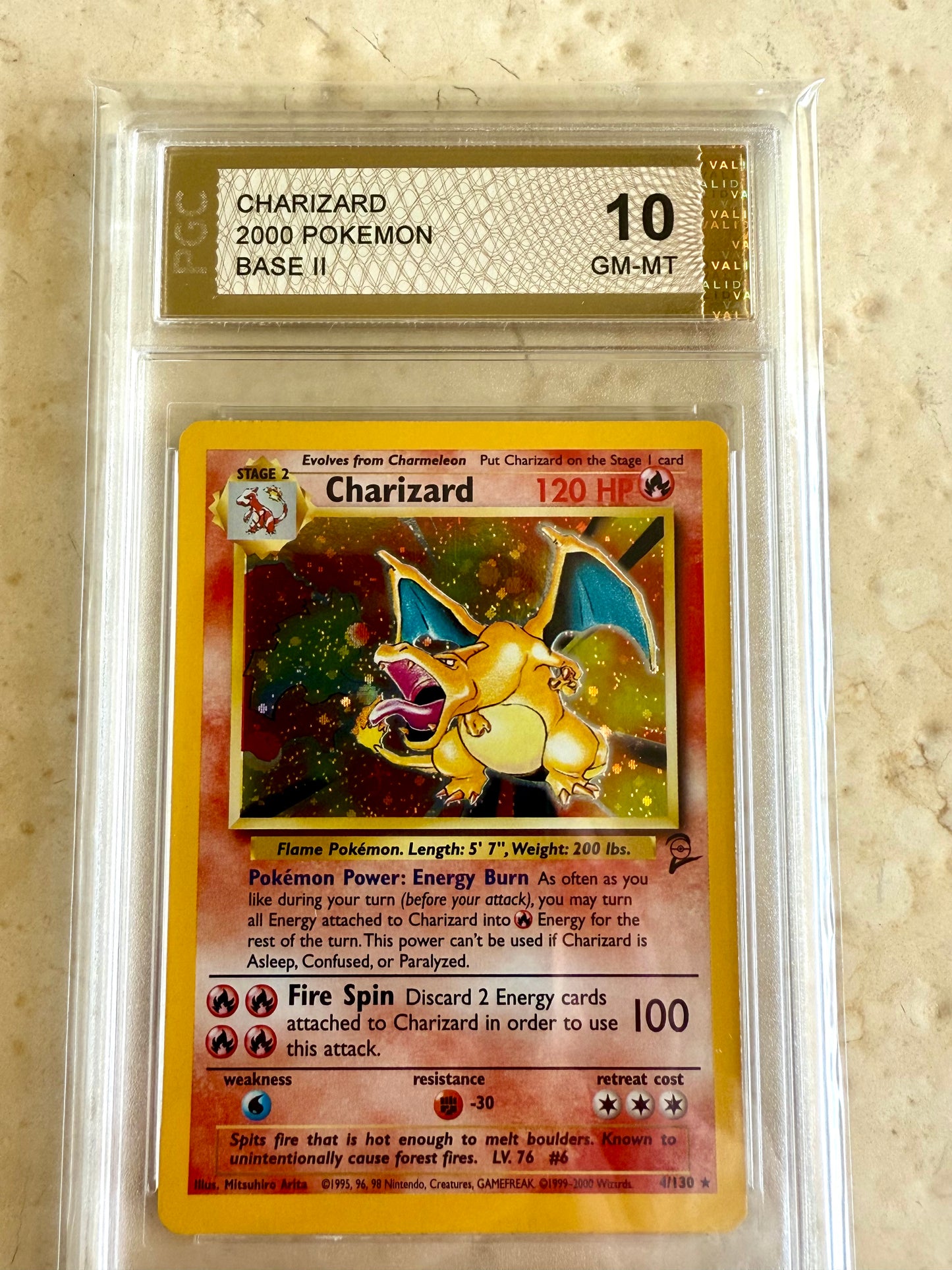 CHARIZARD BASE 2 2000 PGC 10 HOLO PSA POKEMON CARD 4/130 GEM MINT #6