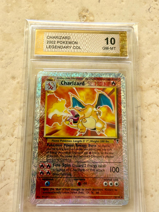 CHARIZARD 10 LEGENDARY COLLECTION REVERSE HOLO PGC GEM MINT PSA BASE SO RARE!