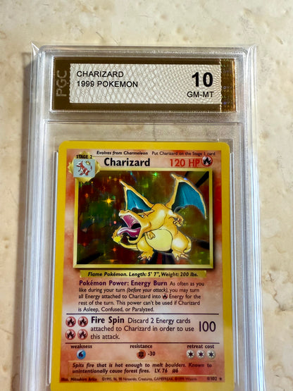 CHARIZARD 10 BASE 1999 HOLO PGC POKEMON PSA 4/102 CARD GEM MINT !100% SELL FAST!