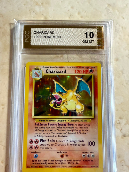 CHARIZARD 10 BASE 1999 HOLO PGC POKEMON PSA 4/102 CARD GEM MINT !100% SELL FAST!