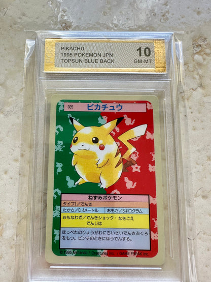 PIKACHU TOPSUN 1ST EDITION PGC 10 BLUE BACK POKEMON PSA JAPANESE 025 1995