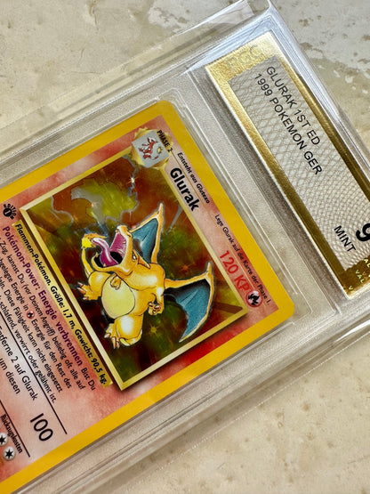 GLURAK 1ST EDITION CHARIZARD 9 BASE 1999 PGC POKEMON PSA GERMAN FIRECRACKER