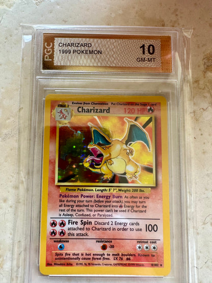 CHARIZARD 10 BASE 1999 HOLO PGC POKEMON PSA 4/102 CARD GEM #7