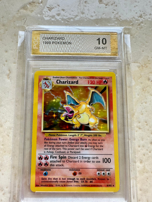 CHARIZARD 10 BASE 1999 HOLO PGC POKEMON PSA 4/102 CARD GEM #6