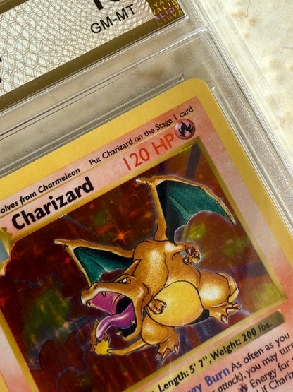 CHARIZARD SHADOWLESS 10 BASE 1999 HOLO PGC POKEMON PSA 4/102 CARD GEM MINT WOW!