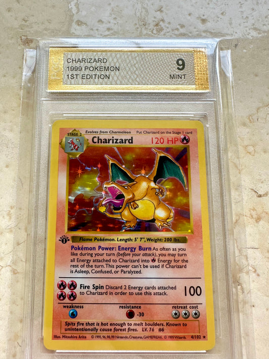 CHARIZARD 1ST EDITION PGC 9 BASE 1999 HOLO POKEMON PSA 4/102 CARD SHADOWLESS #2