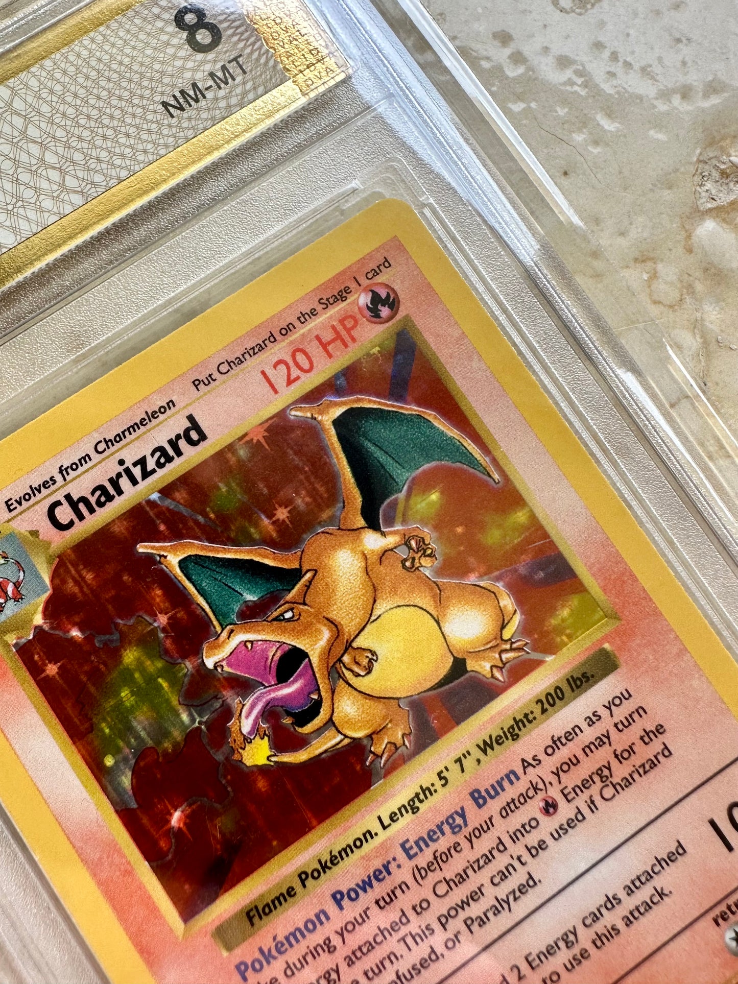 CHARIZARD SHADOWLESS 8 BASE 1999 HOLO PGC POKEMON PSA 4/102 CARD GEM MINT