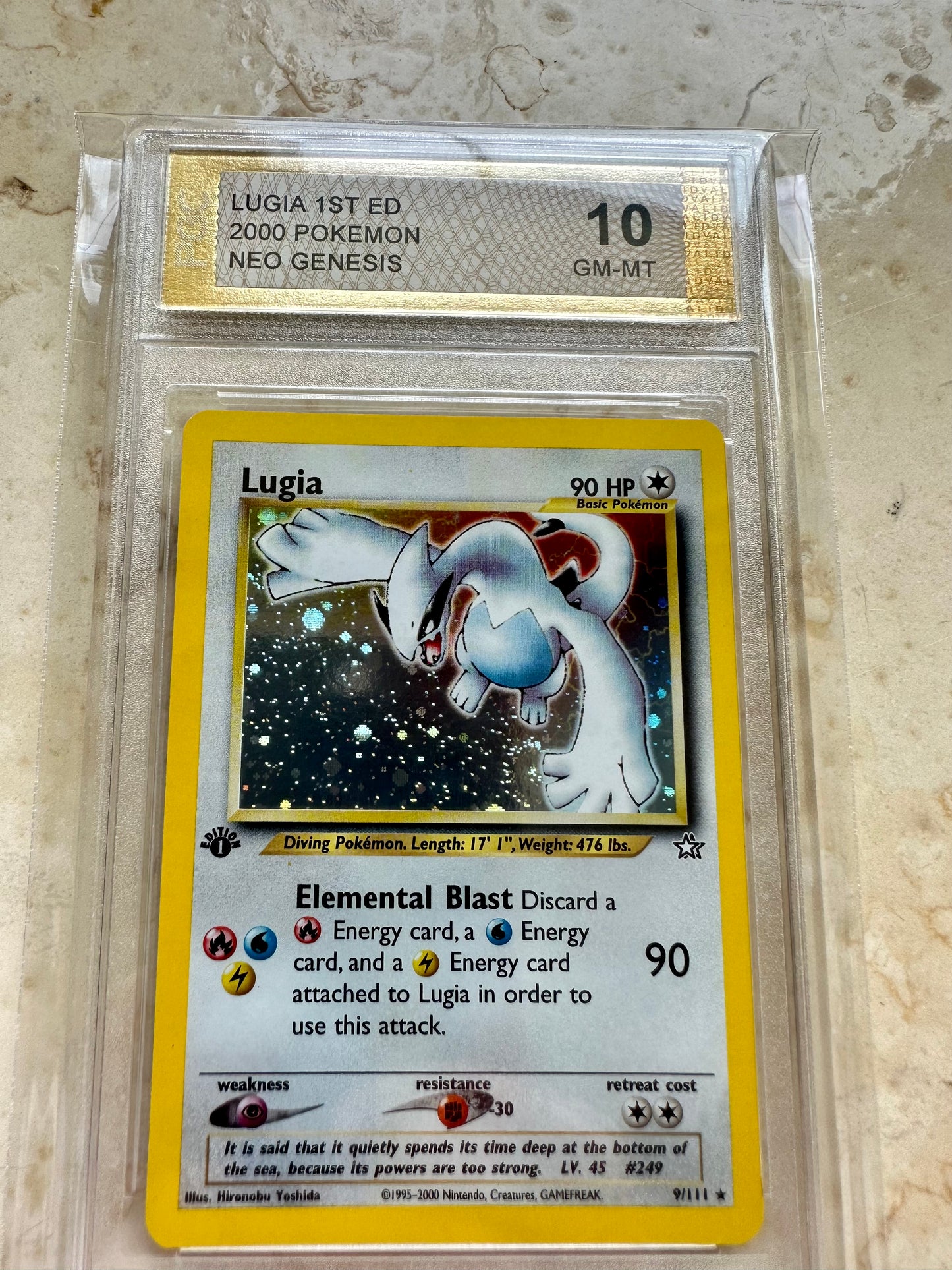 LUGIA 1ST EDITION NEO GENESIS PGC 10 BASE HOLO PSA 2000 POKEMON 9/111 SWIRL #4