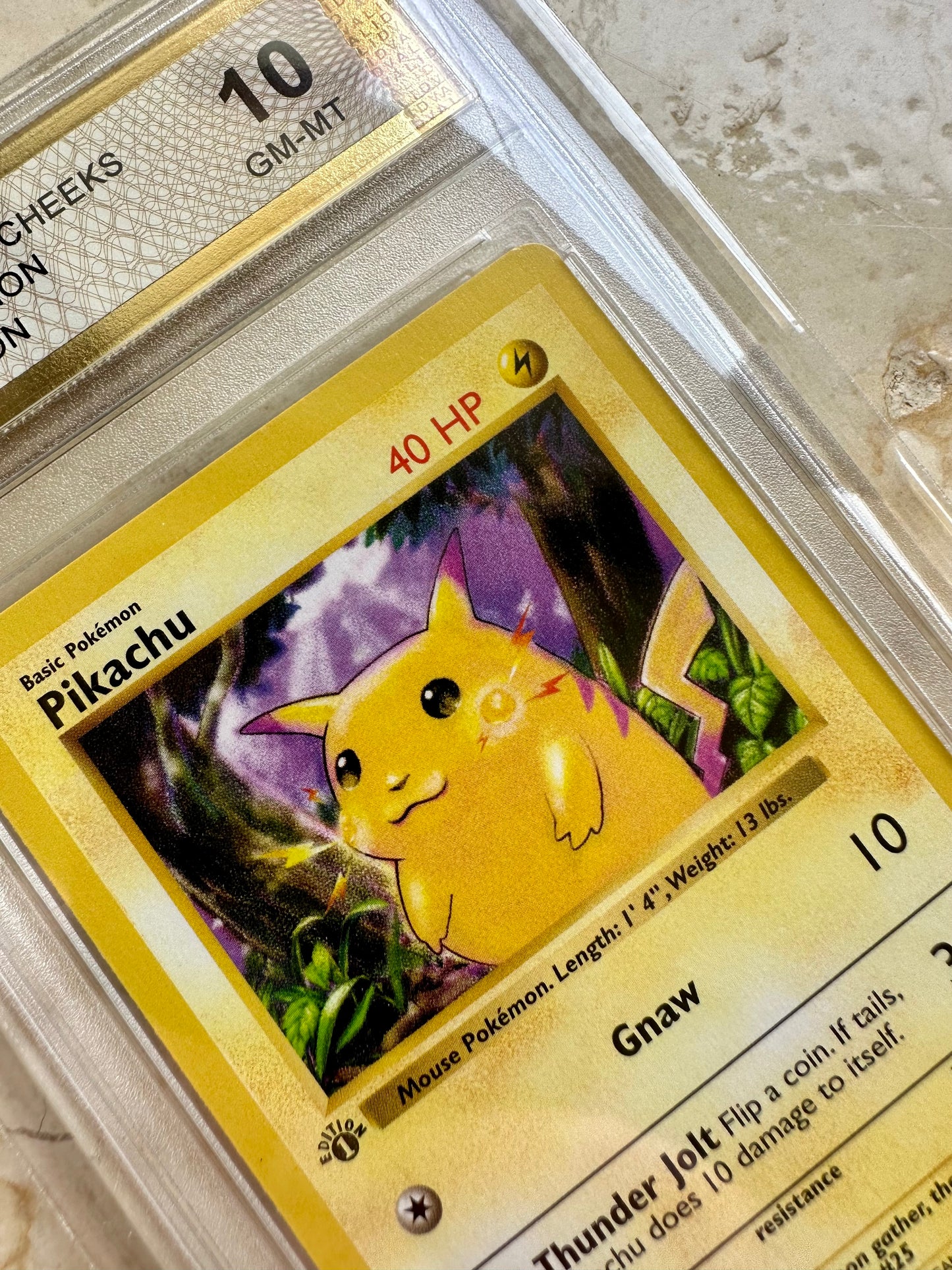 PIKACHU 1ST EDITION PGC 10 1999 BASE POKEMON CARD PSA YELLOW CHEEKS 58/102 #3