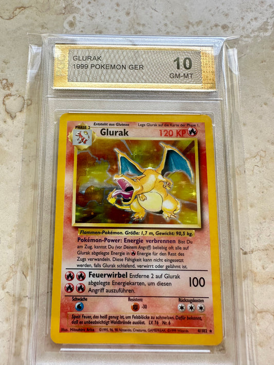 GLURAK CHARIZARD 10 BASE 1999 GERMAN HOLO PGC POKEMON PSA 4/102 CARD GEM MINT #2