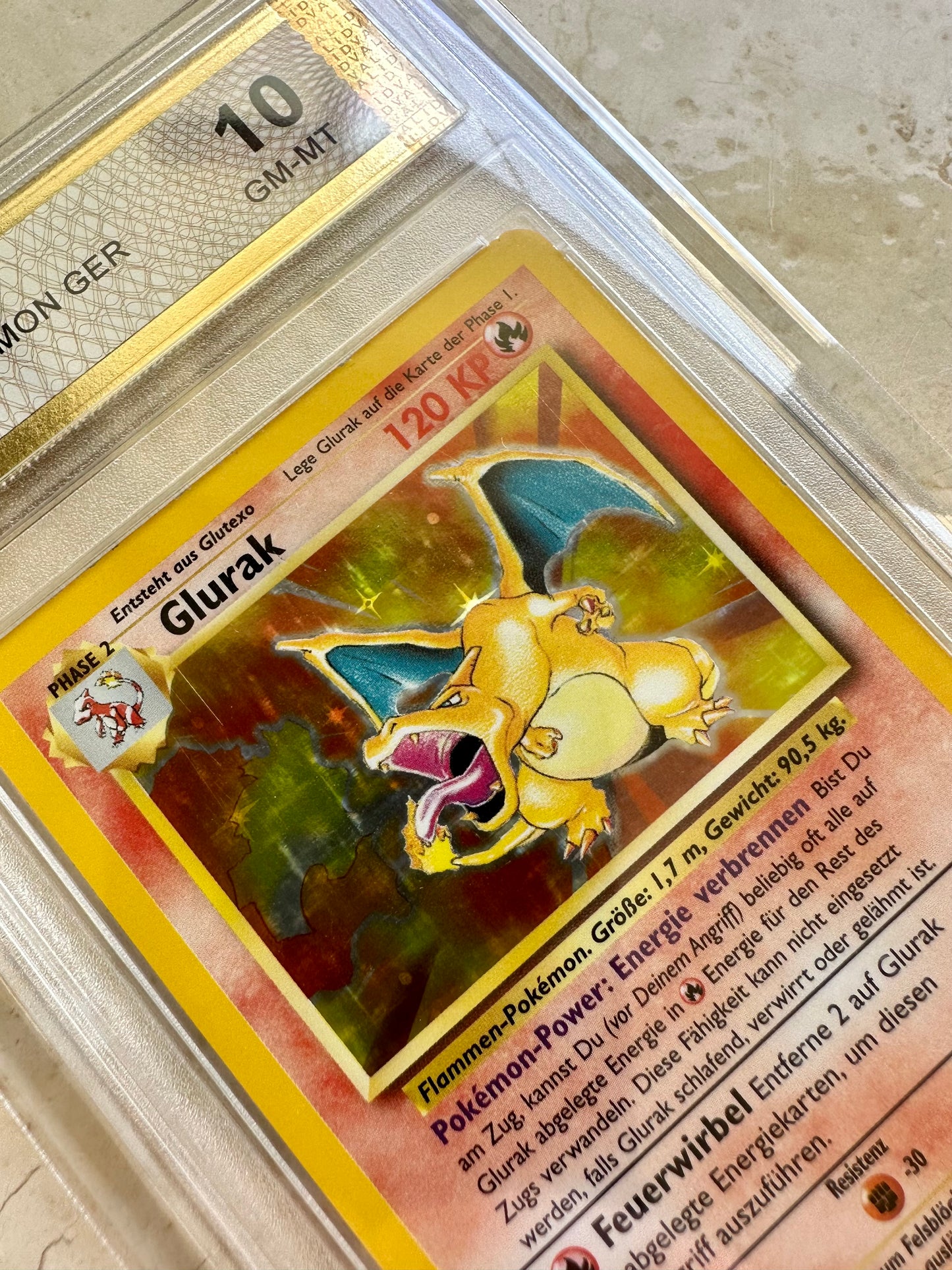 GLURAK CHARIZARD 10 BASE 1999 GERMAN HOLO PGC POKEMON PSA 4/102 CARD GEM MINT #2