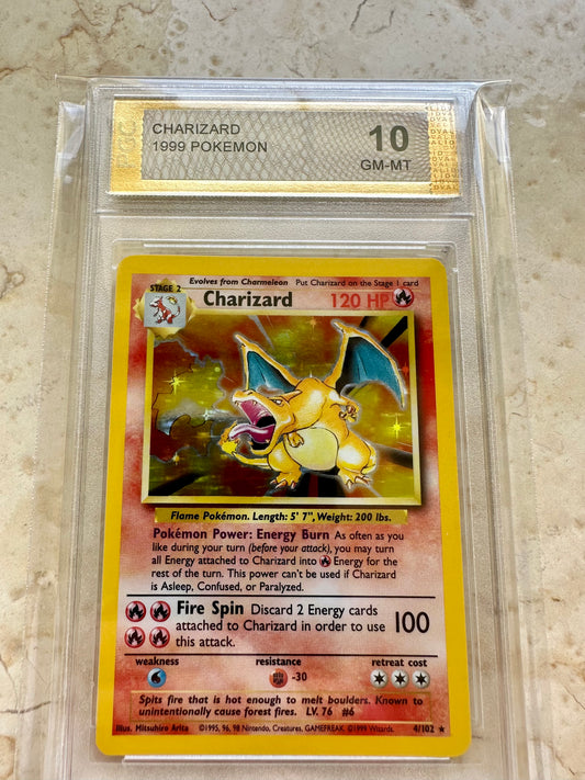 CHARIZARD 10 BASE 1999 HOLO PGC POKEMON PSA 4/102 CARD GEM MINT #9