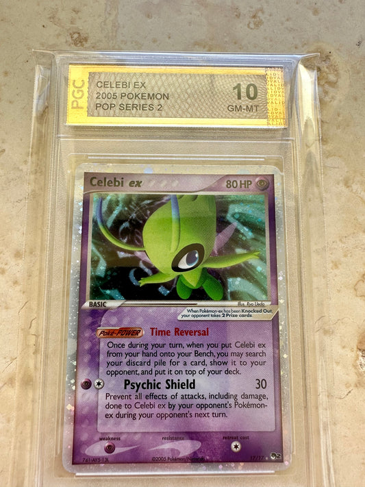 CELEBI EX PGC 10 POP SERIES 2 2005 BASE POKEMON CARD PSA 17/17 GEM MINT