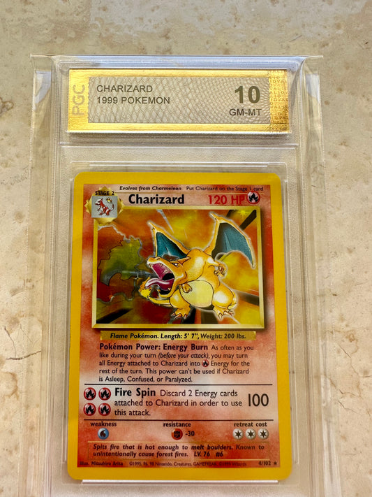 CHARIZARD 10 BASE 1999 HOLO PGC POKEMON PSA 4/102 CARD GEM #2