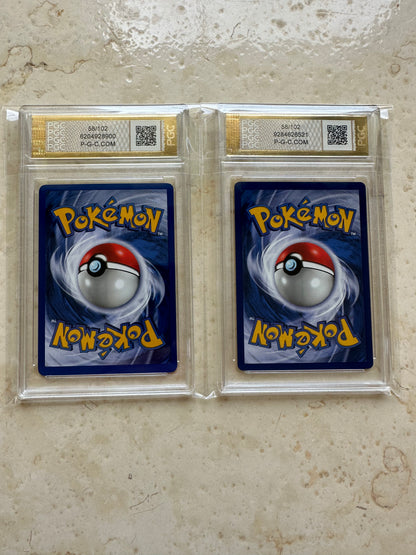 2X PIKACHU 1ST EDITION PGC 10 9 1999 BASE POKEMON CARD PSA RED CHEEKS 58/102