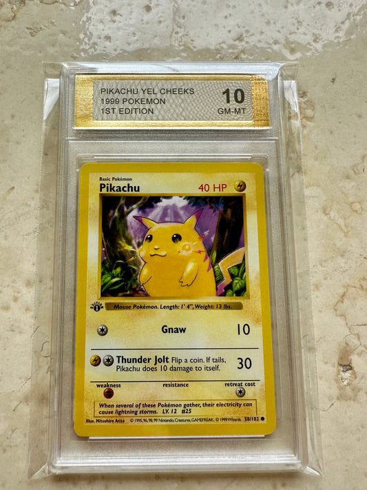 PIKACHU 1ST EDITION PGC 10 1999 BASE POKEMON CARD PSA YELLOW CHEEKS 58/102 #4