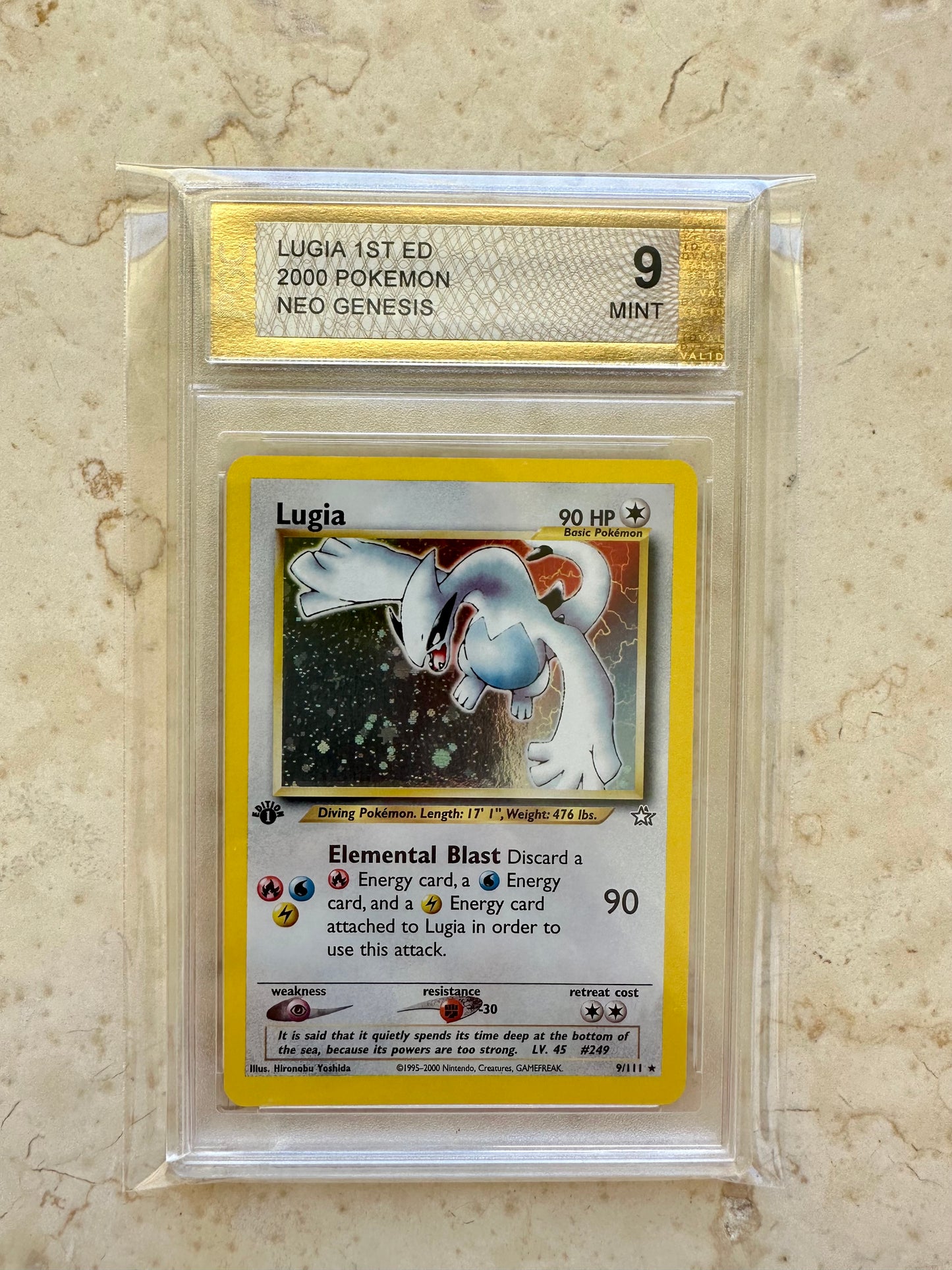 LUGIA 1ST EDITION NEO GENESIS PGC 9 BASE HOLO PSA 2000 POKEMON 9/111 SWIRL #2